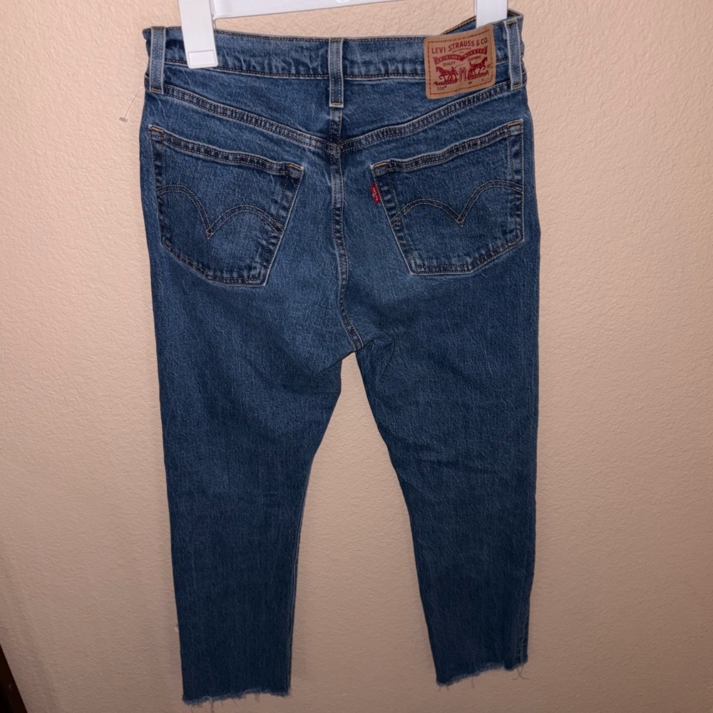 Levi’s 501’s straight jeans raw hem denim cut off skater streetwear style pants